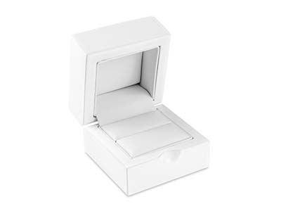 White Wooden Ring Box - Imagen Estandar - 1