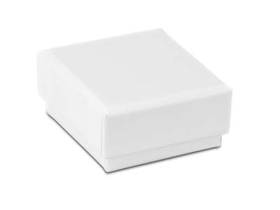 Caja De Pendientes De Cartón Blanco De Tacto Suave - Imagen Estandar - 2