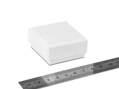 Caja De Pendientes De Cartón Blanco De Tacto Suave - Imagen Estandar - 3