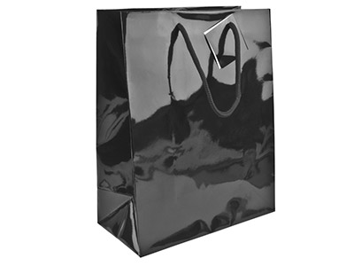 Paquete De 5 Bolsas Pequeñas Brillantes Negras Para Regalo 170 X120 X 75 MM