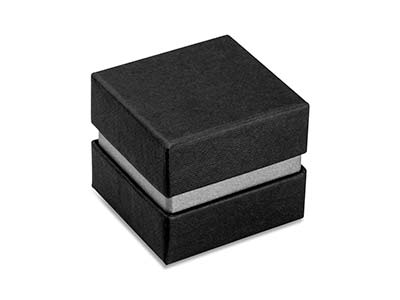 Caja Metalizada Negra Y Plateada Para Anillo - Imagen Estandar - 2