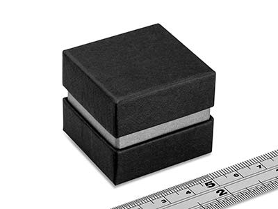 Caja Metalizada Negra Y Plateada Para Anillo - Imagen Estandar - 4