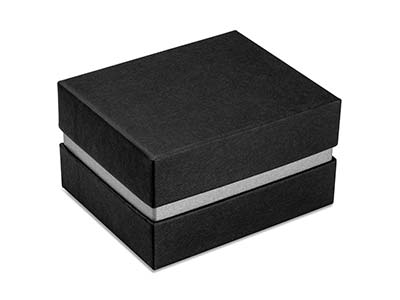 Caja Metalizada Negra Y Plateada Para Pulsera De Aro - Imagen Estandar - 2