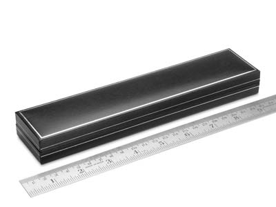 Black Leatherette Long B/let Box Silver Line - Imagen Estandar - 3