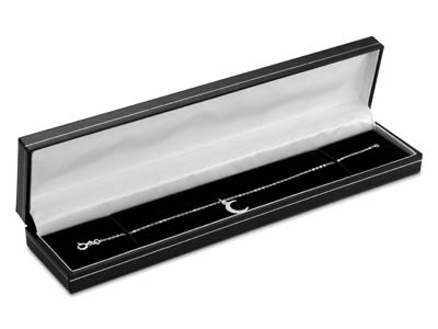 Black Leatherette Long B/let Box Silver Line - Imagen Estandar - 4