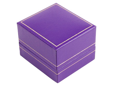 Caja Púrpura De Piel Sintética Paraanillo - Imagen Estandar - 3