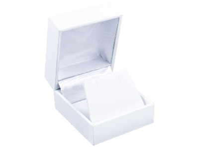 Caja Blanca De Piel Sintética Para Pendientes De Corchete - Imagen Estandar - 1