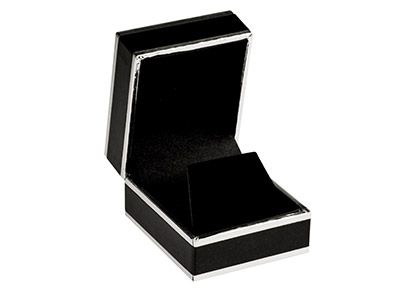 Caja De Dos Tonos Negro Y Plateado Para Pendientes - Imagen Estandar - 1