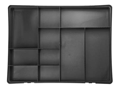 Caja Organizadora De Proyectos Grande Wham De 38x30x5 cm Y 10 Compartimentos, Color Negro - Imagen Estandar - 3