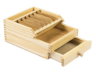Organizador de madera con cajón