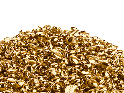 Grano de fundición de oro amarillo de 9 kt