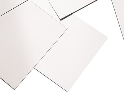 Lámina Mediana De Color Oro Blanco De 18 Ct, 0,80 Mm, 100 Oro Reciclado