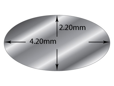 Hilo Ovalado De Plata De Ley De 4,2mm X 2,2 Mm, 100% Plata Reciclada - Imagen Estandar - 2