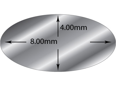 Hilo Ovalado De Plata De Ley De 8,0mm X 4,0 Mm, 100% Plata Reciclada - Imagen Estandar - 2