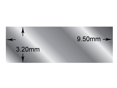 Hilo Rectangular De Plata De Ley, 9,5 MM X 3,2 Mm, 100% Plata Reciclada - Imagen Estandar - 2