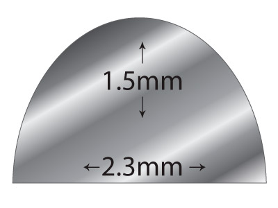 Hilo De Plata De Ley Con Forma En D, 2,30 MM X 1,50 Mm, 100% Plata Reciclada - Imagen Estandar - 2