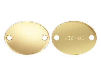 Etiquetas De Calidad Con Sello De Contraste Ovaladas De Oro Laminado, 7x5 Mm, Paquete De 10