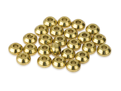 Separadores Pequeños Torneados De 4x 1,4 MM Chapados En Oro, Paquete De 25 - Imagen Estandar - 2