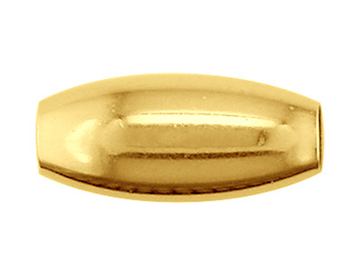 Abalorio Ovalado Amarillo De 9kt Con Dos Agujeros 3 X 5mm - Imagen Estandar - 1