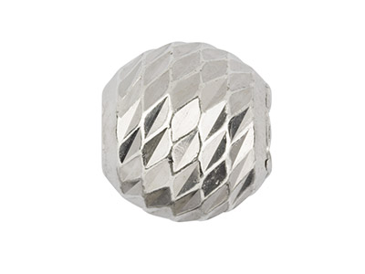 Abalorio Redondo Con Facetas De Diamante De Plata De Ley De 4 MM - Imagen Estandar - 1