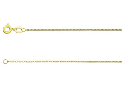 Cadena Belcher Con Corte De Diamante Ligera 45 De Oro Amarillo De 9 Ct, 1845 Cm, Con Sello De Contraste Británico, 1,00 MM De Ancho
