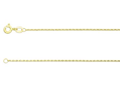 Cadena Belcher Con Corte De Diamante Ligera 45 De Oro Amarillo De 9 Ct, 1640 Cm, Con Sello De Contraste Británico, 1,00 MM De Ancho