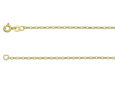 Cadena Belcher Con Corte De Diamante 2 De Oro Amarillo De 9 Ct,1845 Cm, Con Sello De Contraste Británico