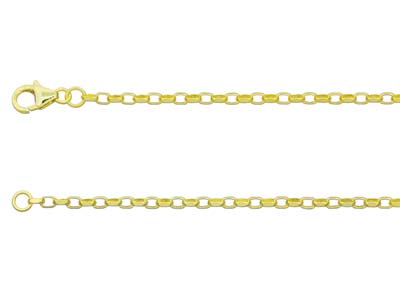 Cadena Belcher Con Corte De Diamante 3 De Oro Amarillo De 9 Ct,1845 Cm, Con Sello De Contraste Británico