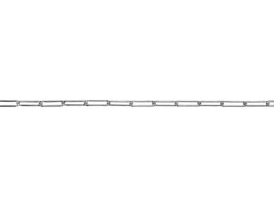 St Sil 3.4mm Loose Wide Rect Trace Chain, 100 Plata Reciclada