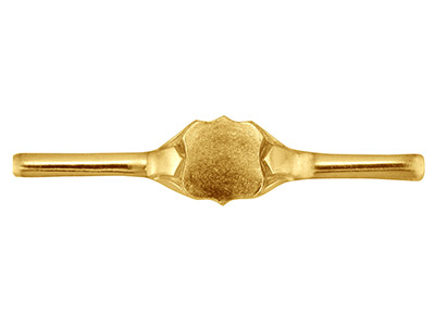 Anillo De Caballero De Oro Amarillode 9 Ct, Kg4918, 2,00 Mm, Con Sellode Contraste Británico Completamente Recocido Con Sello Deescudo 14 MM X 12 MM